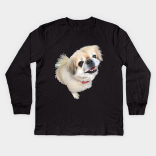 Lucy fur Real - adorable pekingese dog Kids Long Sleeve T-Shirt